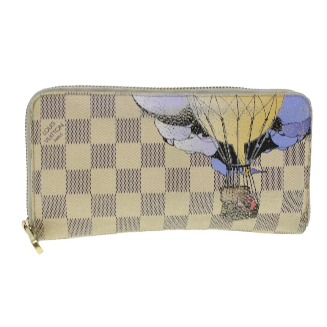 LOUIS VUITTON Zippy Long Wallet: Damier Canvas. Size 9.5 x 10.5 x 2.5 cm
