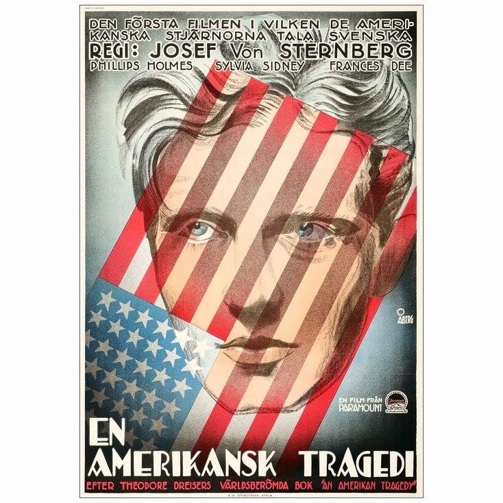 AMERICAN TRAGEDY, AN - Swedish Poster (27.5" x 39.5"); Very Fine+ on Linen (1 of 1)