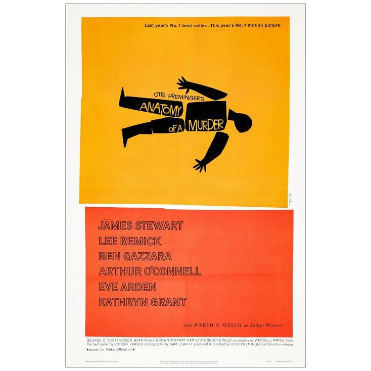 ANATOMY OF A MURDER - One Sheet (27" x 41"); Style B; Very Fine+ on Linen (1 of 1)