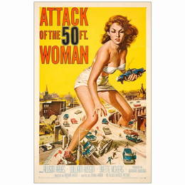 ATTACK OF THE 50 FOOT WOMAN - One-Sheet (27" X 40"); Fine+ on Linen