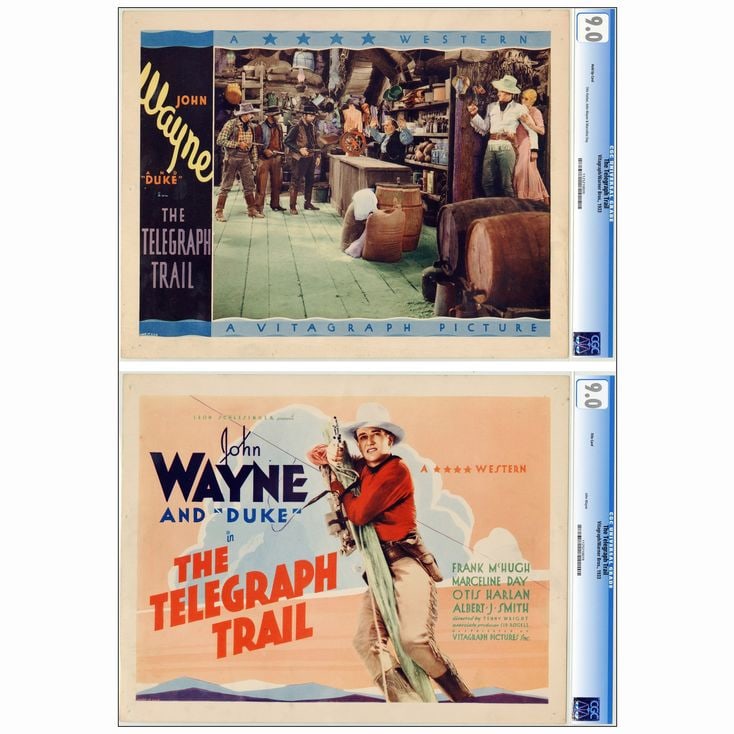 THE TELEGRAPH TRAIL - CGC Graded Lobby Cards (2) (11" x 14"); Very Fine+ (1 of 1)