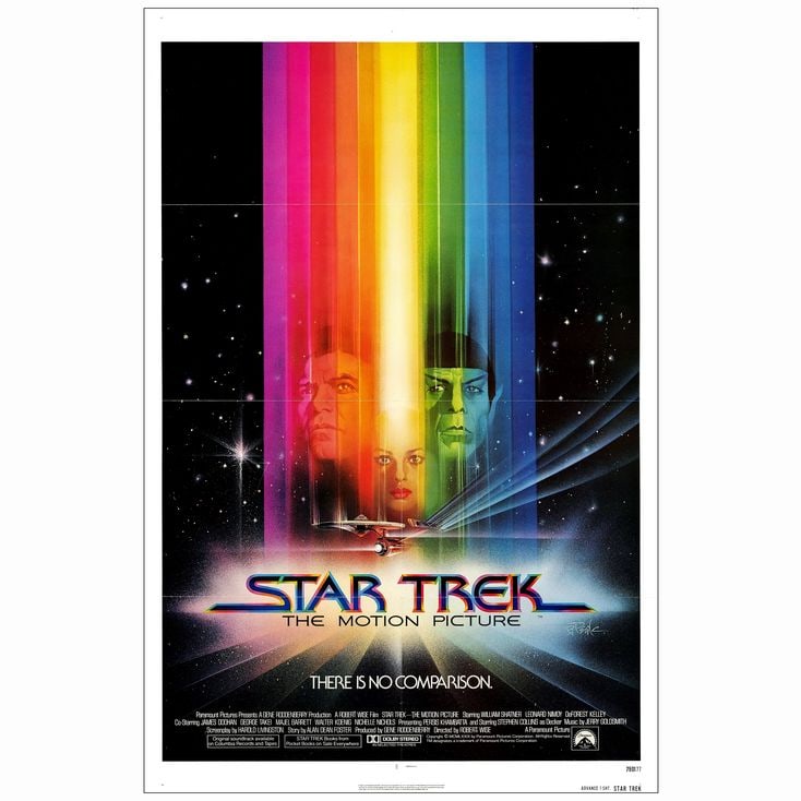 STAR TREK: THE MOTION PICTURE - One-Sheet (27" x 41"); Advance; Very Fine+ Folded: STAR TREK: THE MOTION PICTURE One-Sheet (27" x 41"); Advance Very Fine+ Folded; Artist Bob Peak Paramount, 1979 This is a brilliant and unused advance one sheet to the
