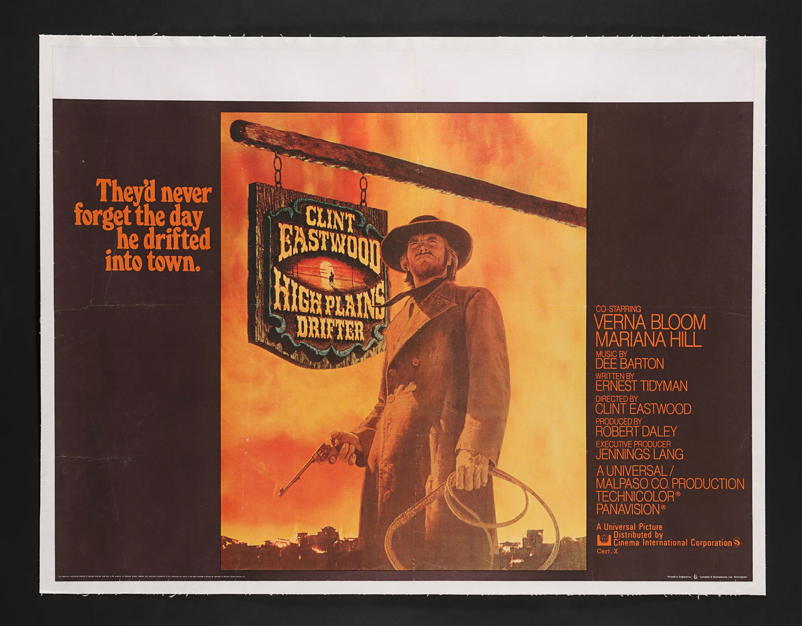 HIGH PLAINS DRIFTER (1973) - UK Quad - Linen-Backed, 1973 (1 of 1)