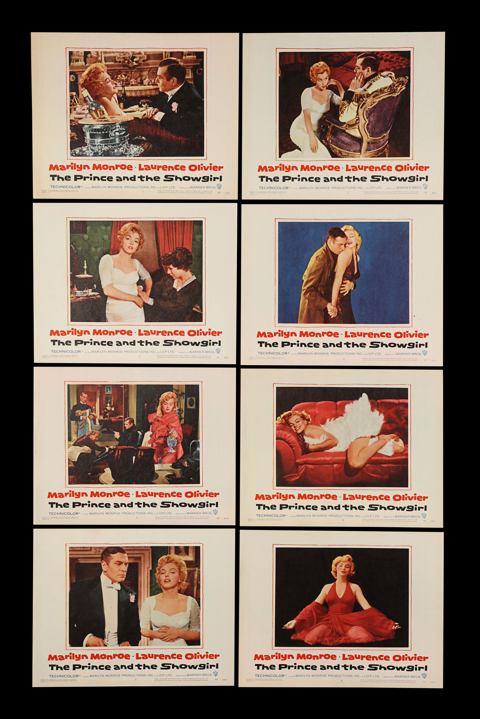 THE PRINCE AND THE SHOWGIRL (1957) - Complete Set of Eight US Lobby Cards, 1957 (1 of 1)