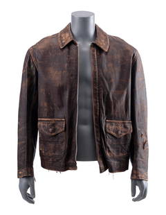 INDIANA JONES AND THE TEMPLE OF DOOM (1984) - Indiana Jones' Screen-Matched Stunt Leather Jacket: INDIANA JONES AND THE TEMPLE OF DOOM (1984) - Indiana Jones' Screen-Matched Stunt Leather Jacket - Indiana Jones' screen-matched stunt leather jacket from Steven Spielberg's Indiana Jones and the Temp