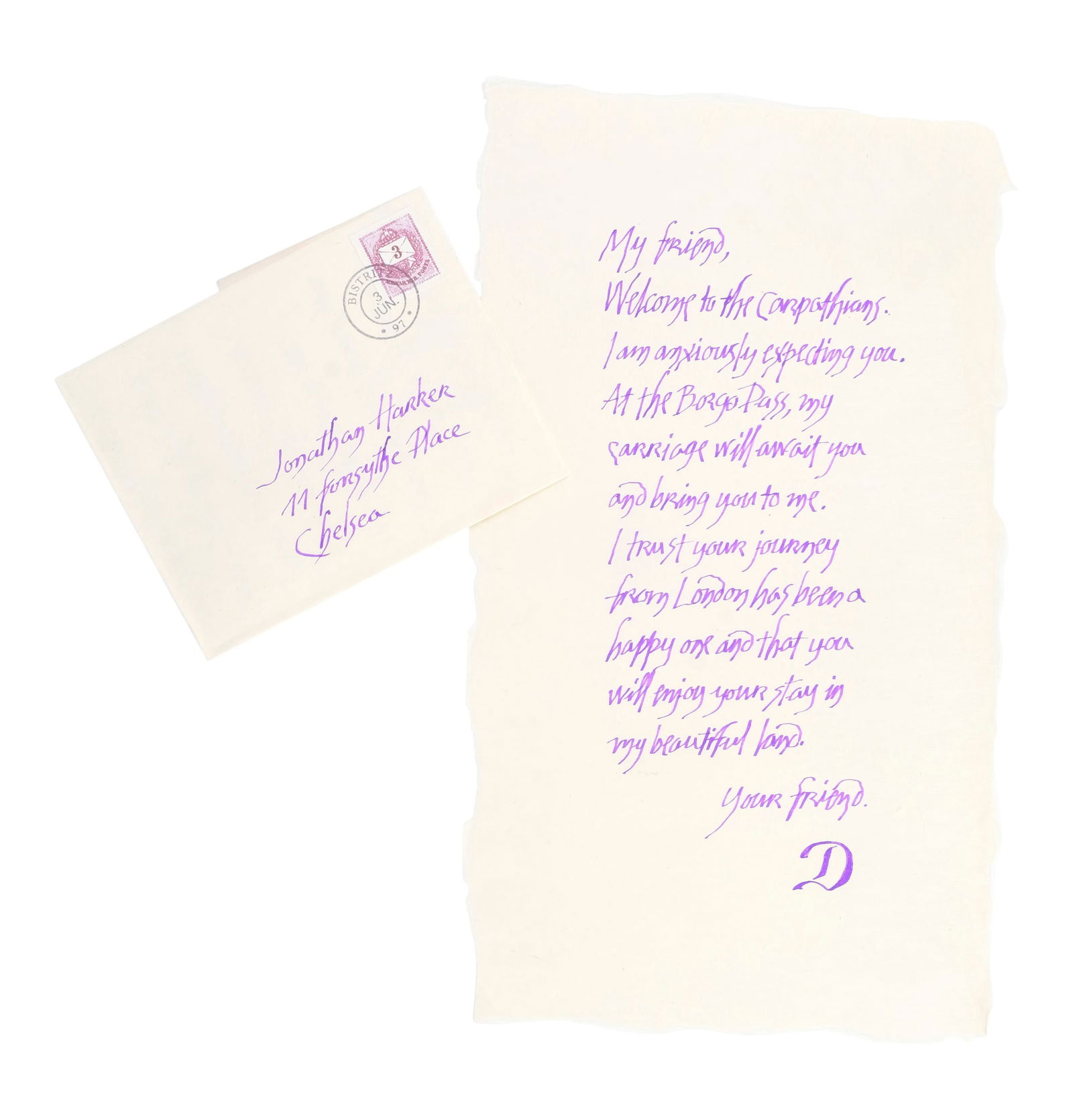 BRAM STOKER'S DRACULA (1992) - Dracula's Letter to Jonathan Harker: BRAM STOKER'S DRACULA (1992) - Dracula's Letter to Jonathan Harker - Dracula's letter to Jonathan Harker from Francis Ford Coppola's Bram Stoker's Dracula. Harker opened a letter from Dracula as he tr