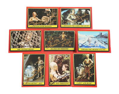 STAR WARS: RETURN OF THE JEDI (1983) - Anthony Daniels Collection: Vintage Series 1 C-3PO Trading: STAR WARS: RETURN OF THE JEDI (1983) - Anthony Daniels Collection: Vintage Series 1 C-3PO Trading Cards Autographed by Anthony Daniels - A collection of vintage C-3PO trading cards autographed by Anth