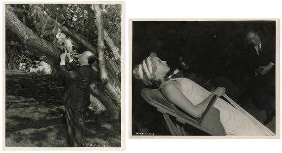 SPELLBOUND (1945) - Ingrid Bergman and Alfred Hitchcock Production Photographs: SPELLBOUND (1945) - Ingrid Bergman and Alfred Hitchcock Production Photographs - Photographs of Alfred Hitchcock and Ingrid Bergman from the production of Hitchcock's Spellbound. Considered among Hitc
