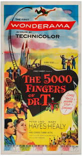 THE 5000 FINGERS OF DR. T - Three Sheet  (41" x 79"); Very Fine+ Folded: THE 5000 FINGERS OF DR. T Three Sheet (41" x 79") Very Fine+ Folded Columbia, 1953 Dr. Seuss's live-action feature film represents the fullest elaboration of Seuss's