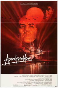 APOCALYPSE NOW - One Sheet  (27" x 41"); Very Fine Folded: APOCALYPSE NOW One Sheet (27" x 41") Very Fine Folded; Artwork by Bob Peak United Artists, 1979 In wonderful condition, the poster has an extra fold. Francis