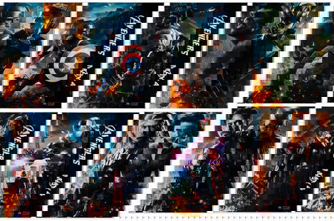 THE AVENGERS - Printer's Proof Bus Shelters (8) (60" x 81"); Very Fine- Rolled: THE AVENGERS Printer's Proof Bus Shelters (8) (60" x 81") Very Fine- Rolled Walt Disney Marvel, 2012 Before a poster is printed in larger quantities, a limited number of posters are used as "test"