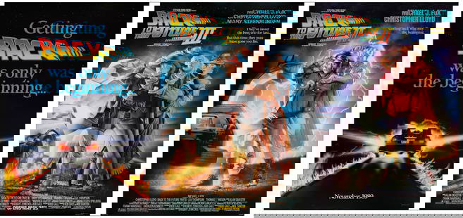 BACK TO THE FUTURE PART II, BACK TO THE FUTURE PART III - One Sheet, SS (2), One Sheet, DS (27" x: BACK TO THE FUTURE PART II, BACK TO THE FUTURE PART III One Sheet, SS (2), One Sheet, DS (27" x 40"); (2( Teasers, (1) Standard Release Near Mint Rolled; Artwork by Drew Struzan Universal, 1989 &