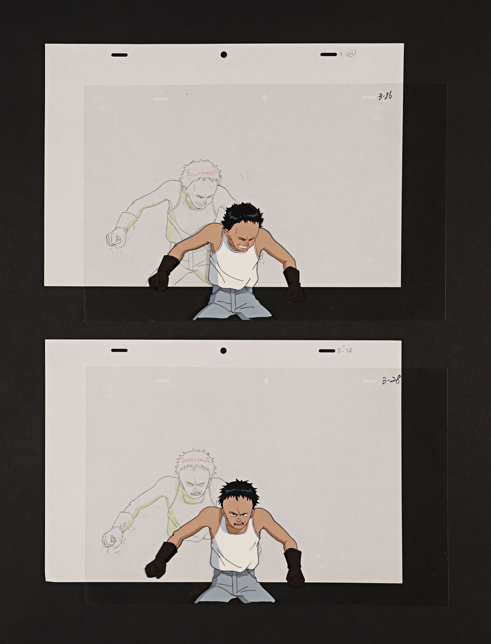 AKIRA (1988) - Two Original Tetsuo Shima Hand-Painted Animation Cels with Drawings, 1988 (1 of 3)