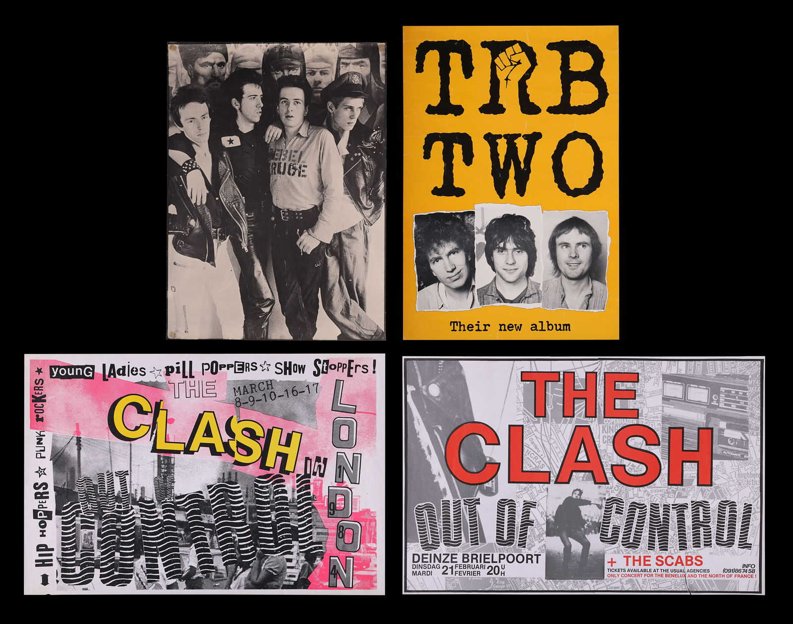 THE CLASH, TOM ROBINSON BAND (1984) - Four Concert and Promotional Posters, circa 1978 - 1984 (1 of 5)