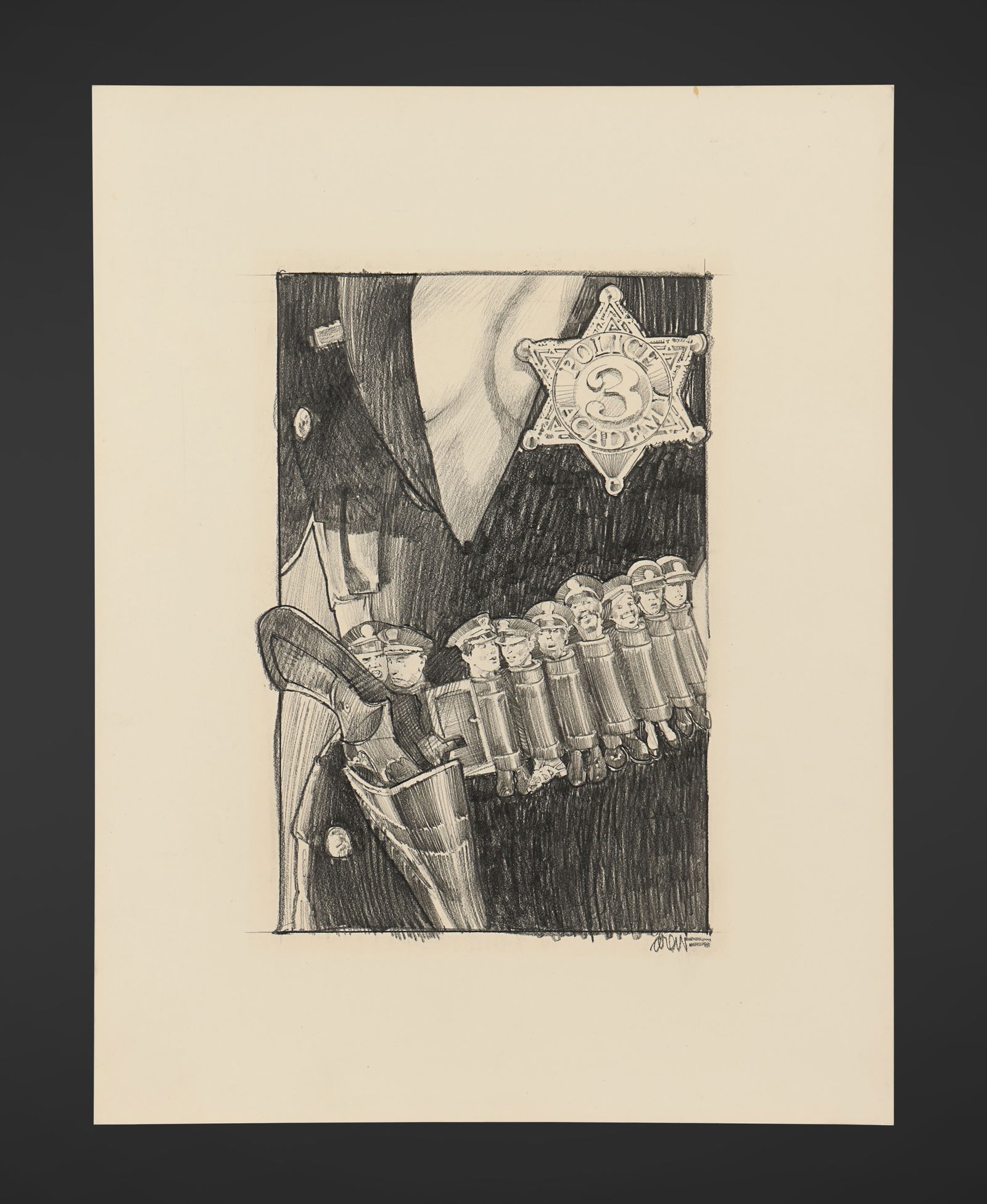 POLICE ACADEMY 3: BACK IN TRAINING (1986) - Hand-Drawn Poster Concept Artwork by Drew Struzan (1 of 1)