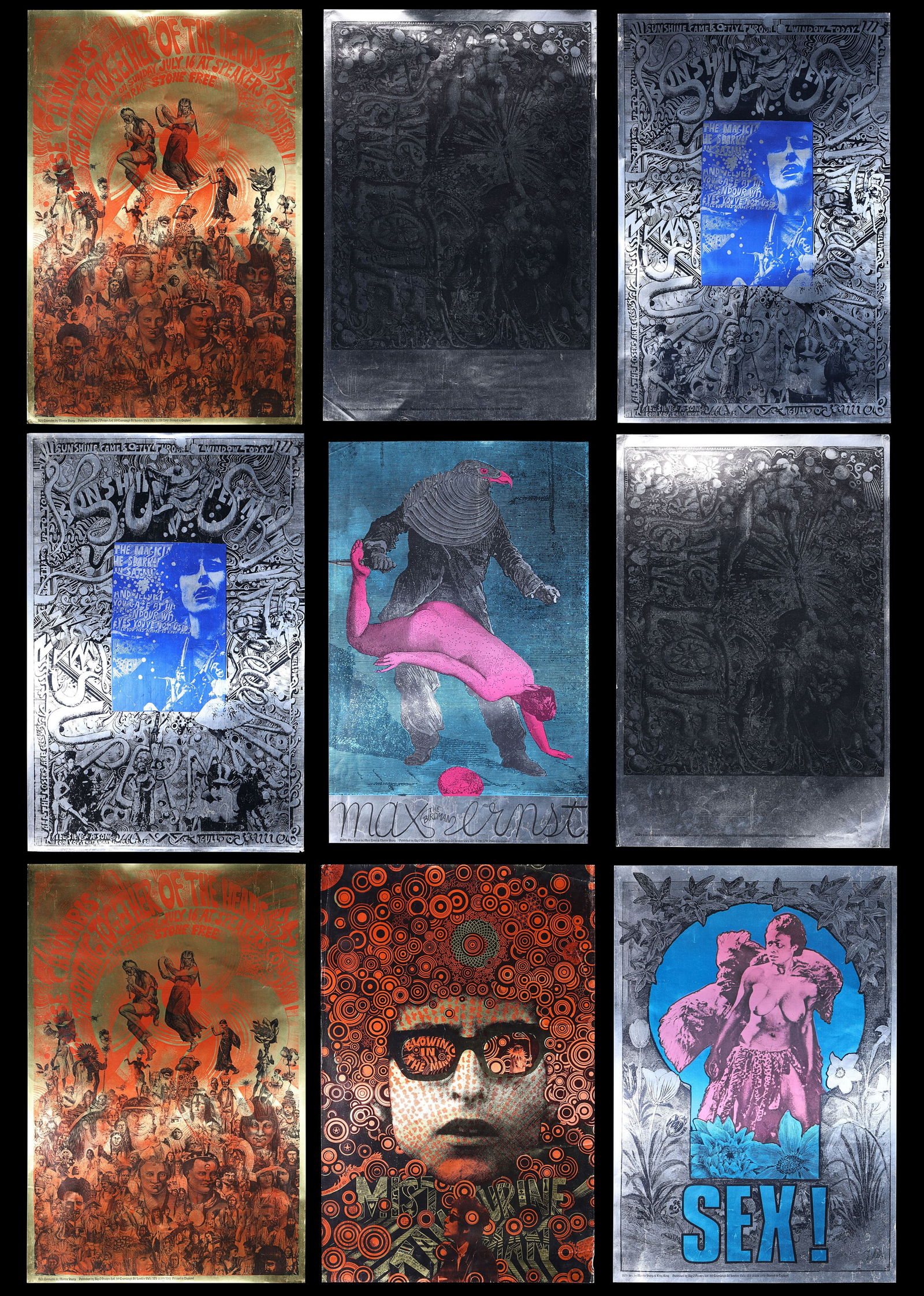 PSYCHEDELIA (1967-1968) - Collection of Nine Posters by Martin Sharp (1 of 10)