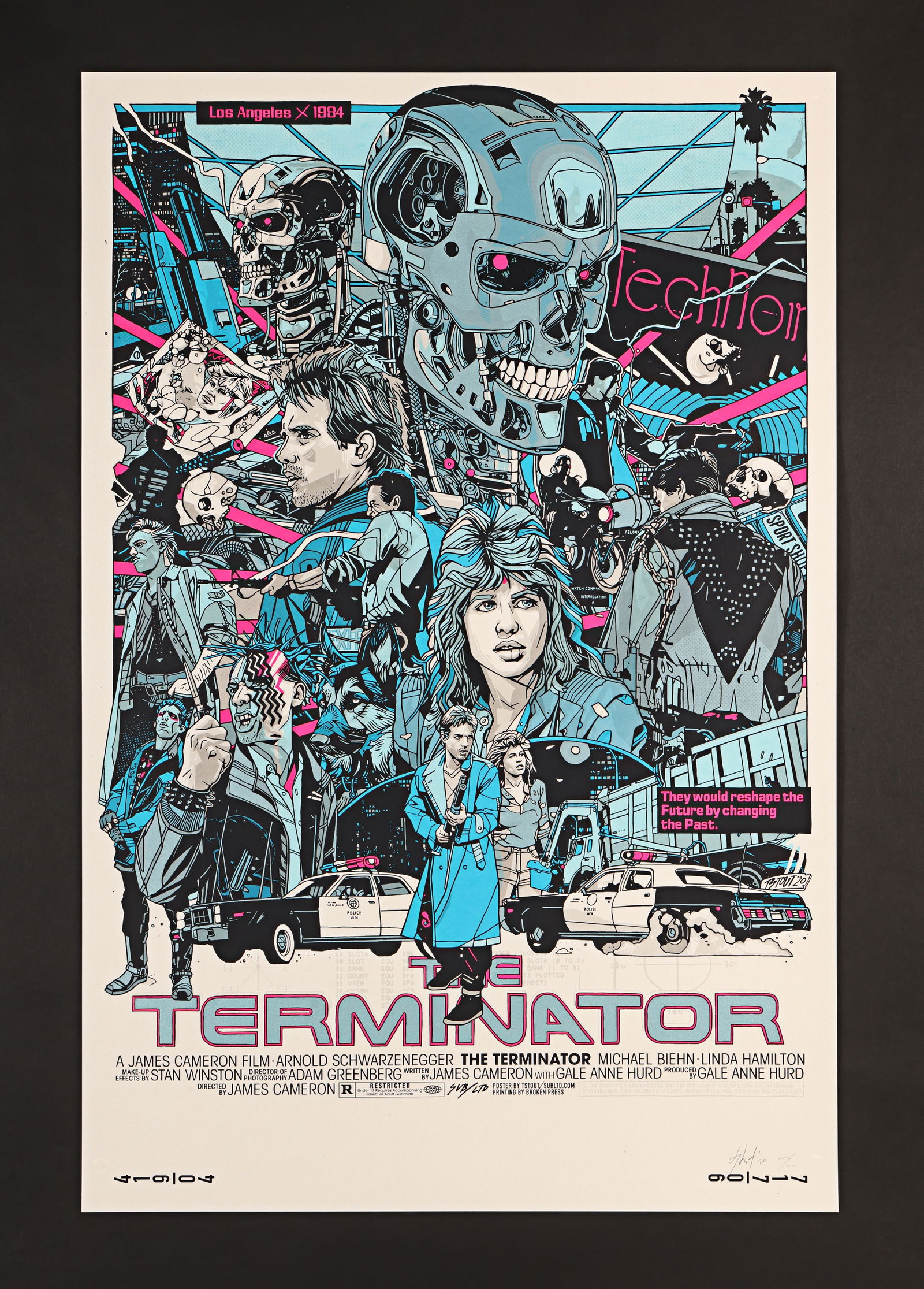 THE TERMINATOR (1984) - Signed, Dated and Hand-Numbered Timed Edition Print by Tyler Stout, 2020 (1 of 1)