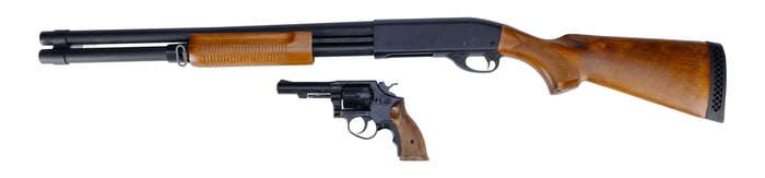 3 FROM HELL (2019) - Otis' (Bill Moseley) Smith & Wesson Revolver and Bullets with Guard's Remington