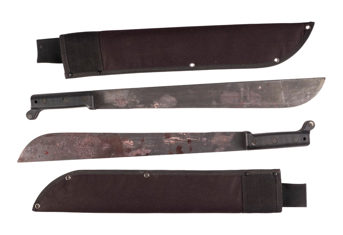 3 FROM HELL (2019) - Pair of Otis Driftwood's (Bill Moseley) Metal Machetes: 3 FROM HELL (2019) - Pair of Otis Driftwood's (Bill Moseley) Metal Machetes - Pair of Otis Driftwood's (Bill Moseley) metal machetes from Rob Zombie's 3 From Hell. After he survived the initial attack