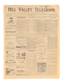 BACK TO THE FUTURE PART III (1990) - 1885 Hill Valley Telegraph Newspaper
