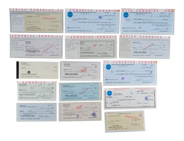 CATCH ME IF YOU CAN (2002) - Set of Frank Abagnale, Jr.'s (Leonardo DiCaprio) Forged Checks,