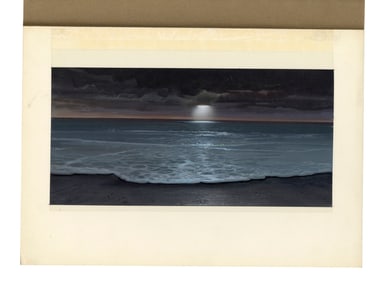 COCOON (1985) - Hand-Painted Ralph McQuarrie Alien Ship Over Sea Cel