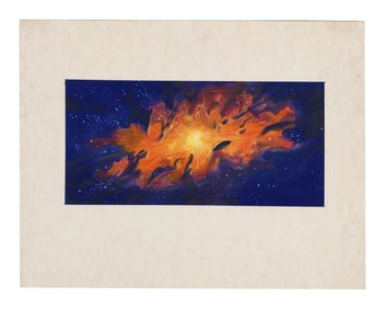 COCOON (1985) - Hand-Painted Ralph McQuarrie Alien Ship in Space Painting