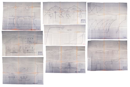 CONAN THE BARBARIAN (1982) - Set of Eight Fountain Plaza Blueprints