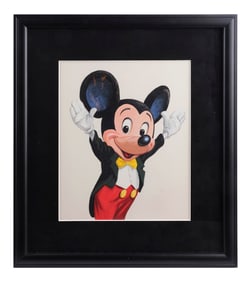 DISNEYLAND PARK - Hand-Painted Mickey Mouse Travel Agency Illustration circa 1980s