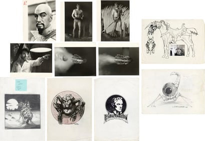 FLASH GORDON (1980) - Set of Hand-drawn Sketches and Behind-the-Scenes Stills