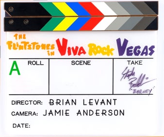 THE FLINTSTONES IN VIVA ROCK VEGAS (2000) - Director and Cast-Autographed Clapperboard Display