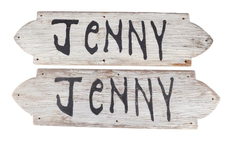 FORREST GUMP (1994) - Pair of "Jenny" Boat Sign Replicas