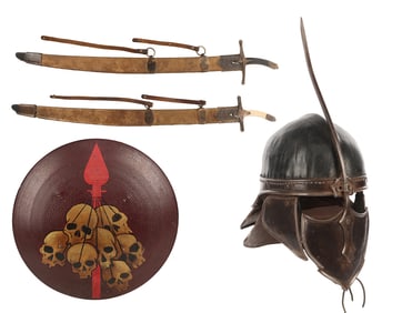 GAME OF THRONES (T.V. SERIES, 2011-2019) - Unsullied Helmet, Golden Company Shield and Two Swords