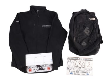 GAME OF THRONES (T.V. SERIES, 2011-2019) - Season 6 Clapperboard Slates, Crew Jacket, and Bag