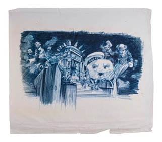 GHOSTBUSTERS SPOOKTACULAR - Printed Simon Murton Concept Illustration Blueline