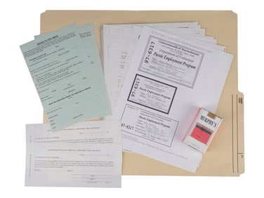 GOOD WILL HUNTING (1997) - Will Hunting's (Matt Damon) Production-Made Parole Folder and Cards with