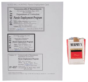 GOOD WILL HUNTING (1997) - Will Hunting's (Matt Damon) Production-Made Parole Cards and Murphy's