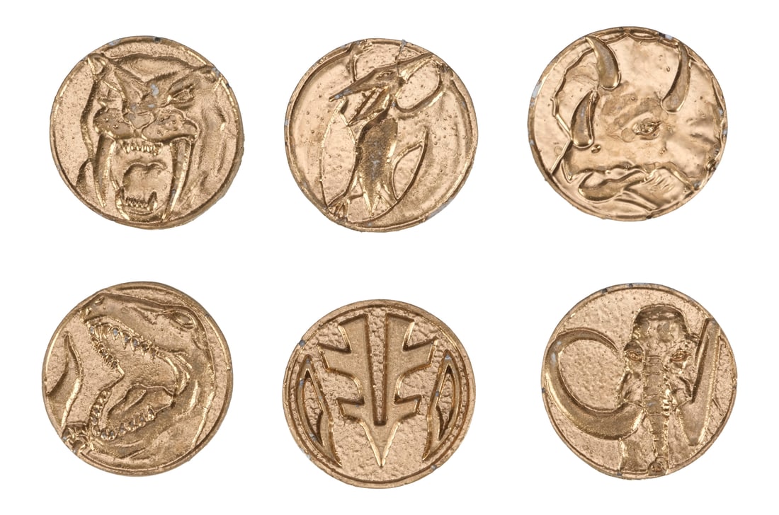 MIGHTY MORPHIN POWER RANGERS: THE MOVIE (1995) - Set of Six Production-Made Power Coins (1 of 4)