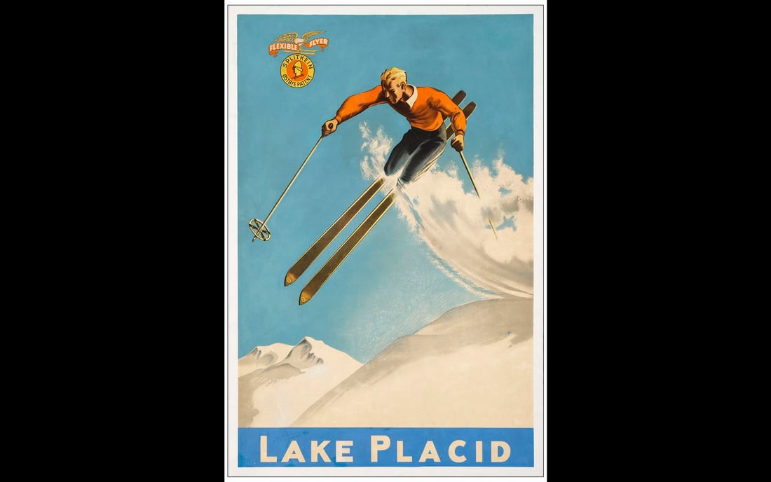 TRAVEL POSTER - Lake Placid Travel Poster (23.5" x 36"); Fine- on Linen (1 of 1)