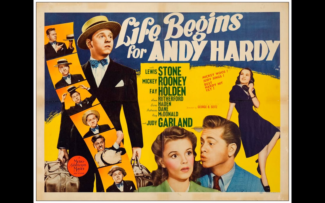 LIFE BEGINS FOR ANDY HARDY - Half Sheet (22" x 28"); Very Fine Folded (1 of 1)