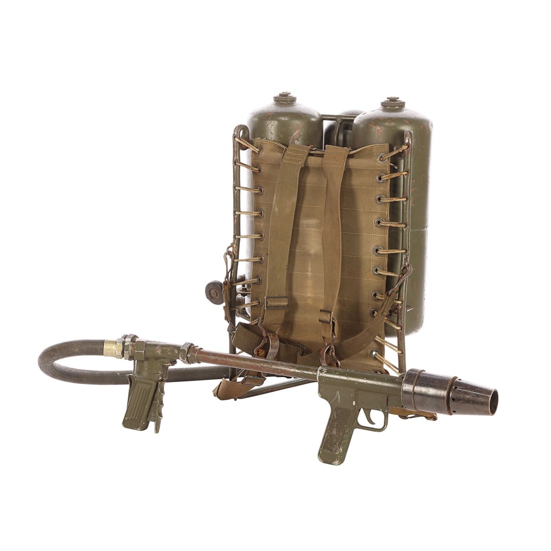 THE PACIFIC (T.V. SERIES, 2010) - M2 Flamethrower: THE PACIFIC (T.V. SERIES, 2010) - M2 Flamethrower - An M2 flamethrower from the war drama miniseries The Pacific. Corporal Charles Womack (John Reynolds) used the M2 to flush out a bunker in part seve