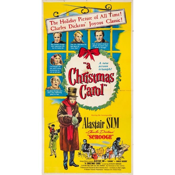 A CHRISTMAS CAROL - Three Sheet (41" x 78"); Very Fine Folded: A CHRISTMAS CAROL Three Sheet (41" x 78") Very Fine Folded United Artists, 1938 Regarded as one of the finest adaptations of Charles Dickens' Christmas classic, Alasta