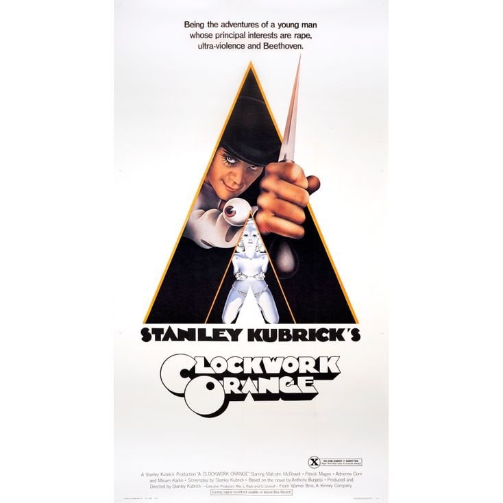 A CLOCKWORK ORANGE - Three Sheet (41" x 77"); X-Rated Release; Very Fine+ on Linen (1 of 1)