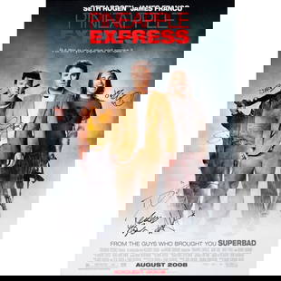 PINEAPPLE EXPRESS - Key Cast and Crew-Autographed One Sheet (27" x 40") Signed by Seth Rogen, James: PINEAPPLE EXPRESS Key Cast and Crew-Autographed One Sheet (27" x 40") Signed by Seth Rogen, James Franco and 5 more! (JSA COA) Very Fine+ Rolled Columbia, 2008 Signed
