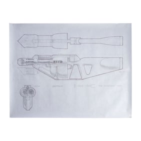 THE 6TH DAY (2000) - Hand-Drawn Ron Cobb Foosh Shotgun Concept Sketch