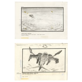 ALIENS (1986) - Pair of Hand-Illustrated Bug Stomper Crash Storyboards