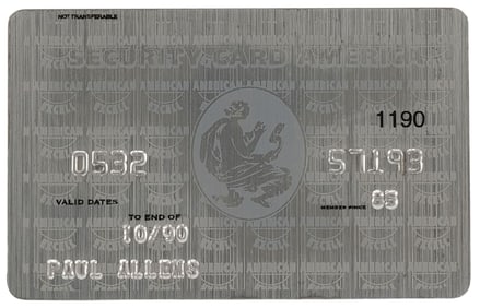 AMERICAN PSYCHO (2000) - Production-Made Paul Allen (Jared Leto) Credit Card