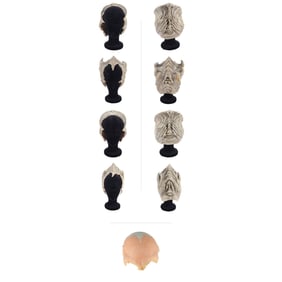 BABYLON 5 (1994-1998) - Delenn's (Mira Furlan) Pair of Bone Crowns with Two Male Minbari Bone Crowns