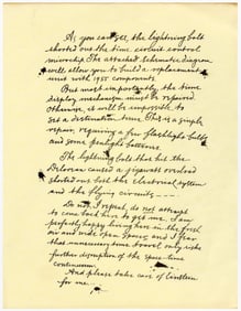 BACK TO THE FUTURE PART III (1990) - Page from Doc Brown's (Christopher Lloyd) 1885 DeLorean Repair