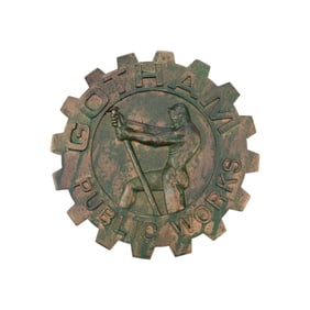 BATMAN RETURNS (1992) - Production-Made Gotham Public Works Emblem